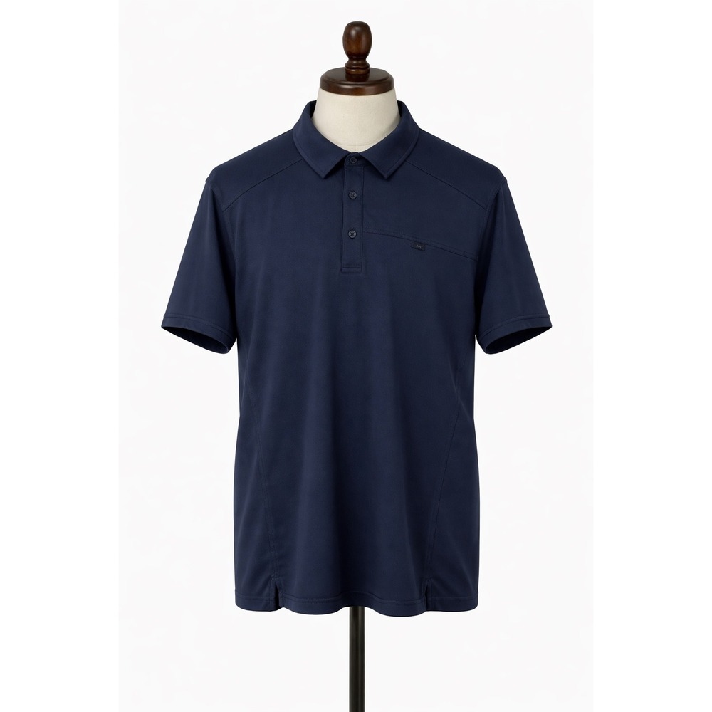 Arcteryx Captive Polo Shirt Mens XL Navy Blue Short Sleeve Performance